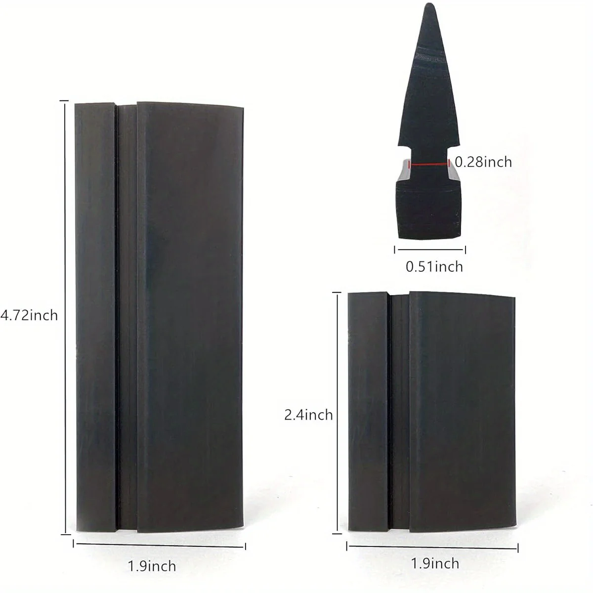 2piece DIY Mini Silicone Squeegee Window Tint Squeegee for for Window Glass, Mirror, Shower and Sink - Black