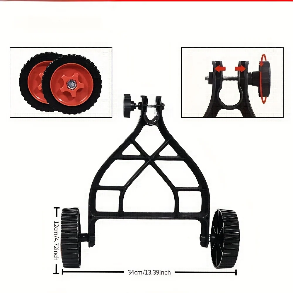 Adjustable Mower Durable Adjustable Lawn Mower Support Wheel Attachment | Quick-Change Design for Garden Trimmers & Power Tools - Enhances Stability & Maneuverability